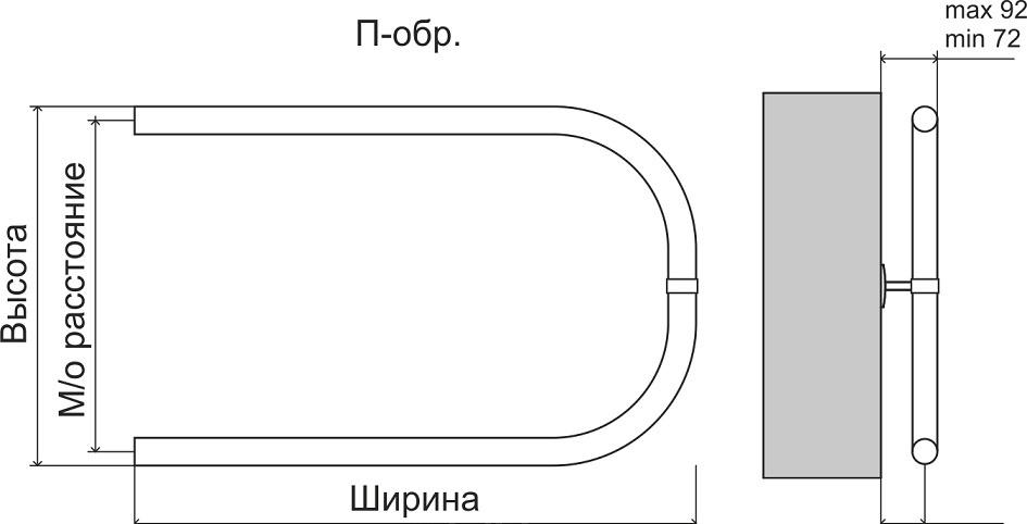 Полотенцесушитель водяной - Terminus, Эконом, 9.2x53.2x40 см, 4620768888243