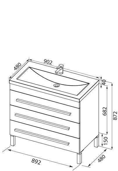 Aquanet Верона, Тумба для раковины, 00178470