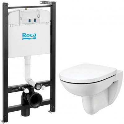 Roca Debba, Унитаз подвесной с инсталляцией и кнопкой, 893104980
