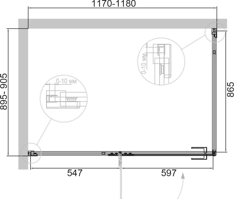 Душевой уголок - Cezares, Bellagio, 90x120x196.8 см, AH-1-120/90-C-BORO / BELLAGIO-AH-1-120/90-C-BORO