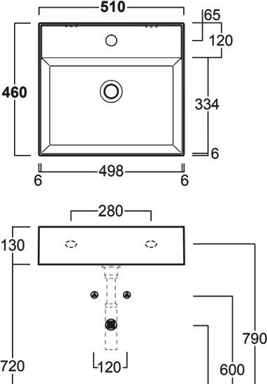 Раковина - Simas, Agile, 46x51x13 см, 1A72843KLH01L