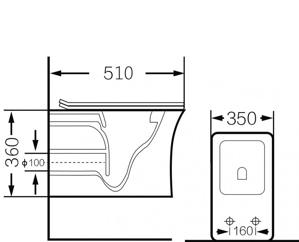 Grossman без коллекции, Унитаз подвесной, GR-4461S
