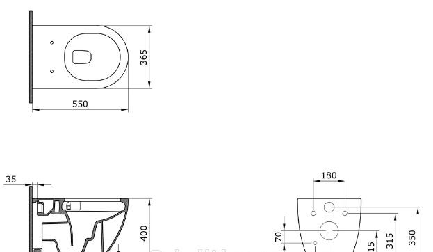 Bocchi V-Tondo, Унитаз подвесной, 1416-001-0129