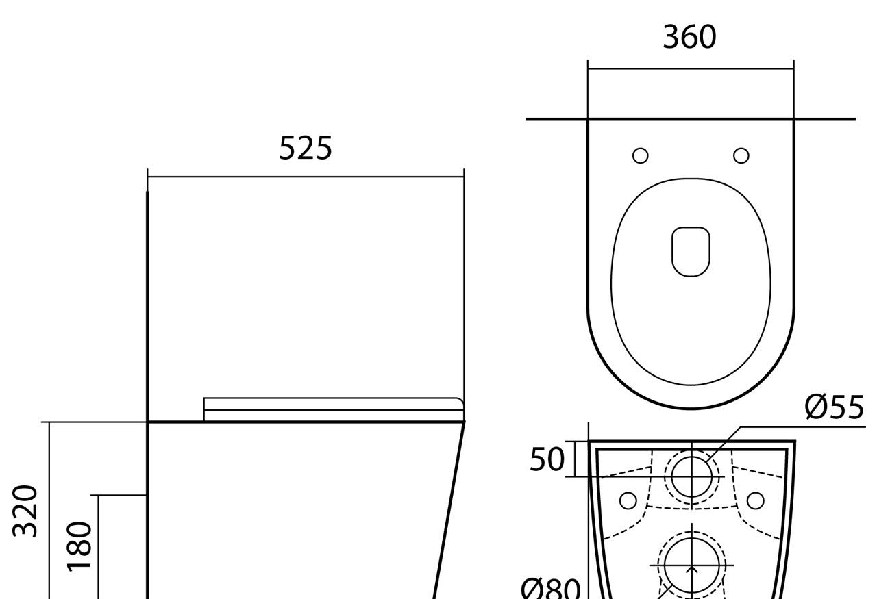 Aquatek Вега, Унитаз подвесной, AQ1905-MW