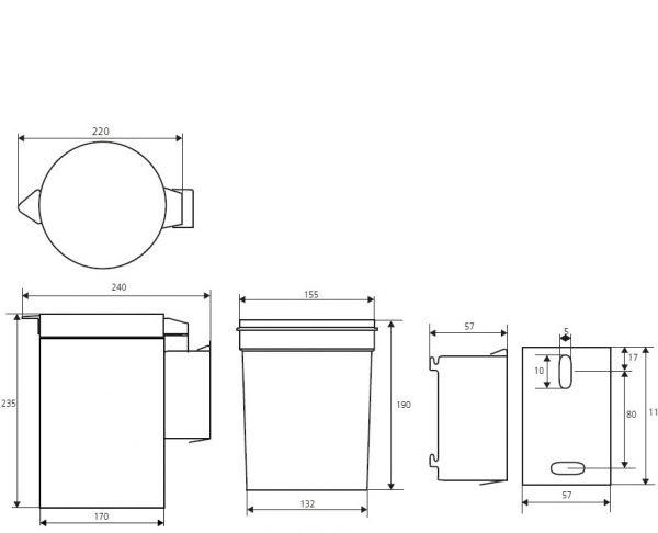 Bemeta Hotel Equipment, Мусорное ведро, 125115051