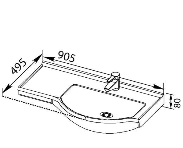 Aquanet Shenxin, Мебельная раковина, 00181977