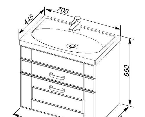 Aquanet Рондо, Тумба для раковины, EB1597-N18