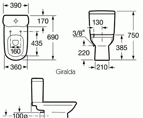 Roca Giralda, Унитаз компакт, 7342466000 / 119 / 342466000