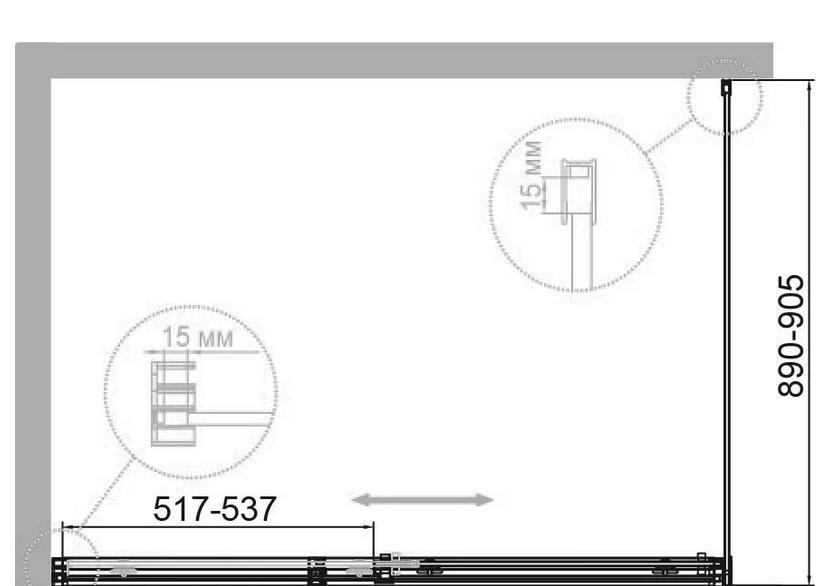 Душевой уголок - Cezares, Duet Soft-M, 90x120x195 см, DUET SOFT-M-AH-1-120/90-C-Cr