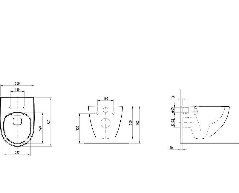 Ravak Vita, Унитаз подвесной, X01860