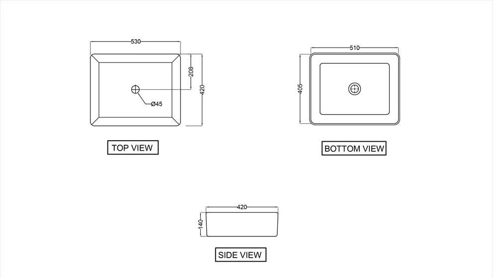 Раковина - Jaquar, Jaquar Designer, 42x53x14 см, JDS-WHM-25907N