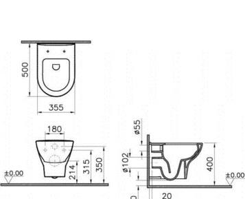 Vitra Zentrum, Унитаз подвесной, 5795B003-0075