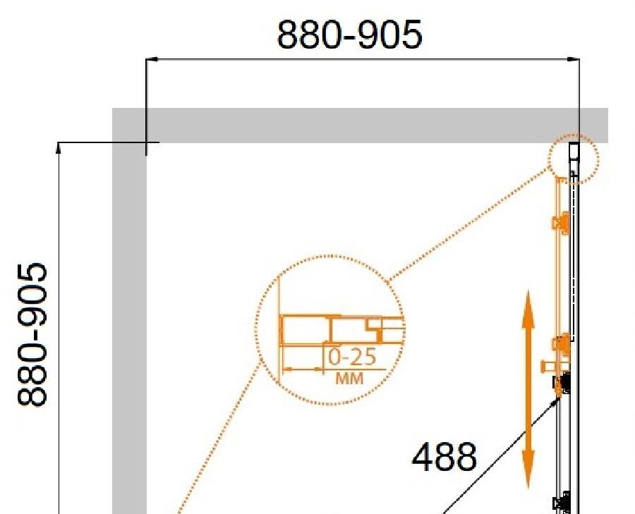 Душевой уголок - Cezares, без коллекции, 90x90x190 см, MOLVENO-A-2-90-C-BORO-IV
