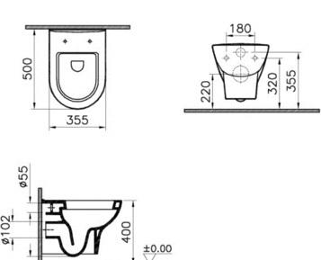 Vitra Zentrum, Унитаз подвесной, 5785B003-0075