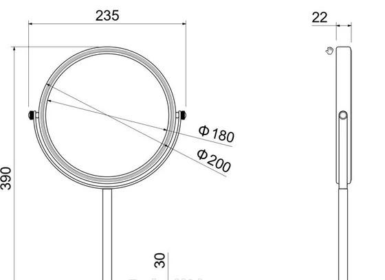 Aquatek без коллекции, Косметическое зеркало, AQ4913CR
