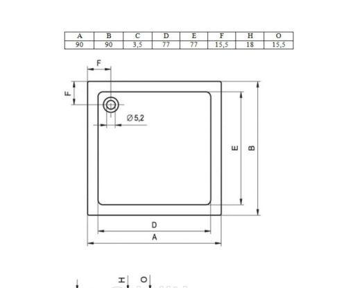 Душевой поддон - Riho, Saturnus, 90x90x18 см, DC0400500000000 / DC04