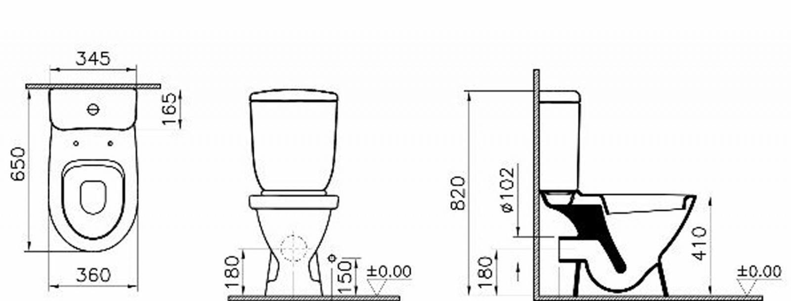 Vitra Norm Blum, Унитаз компакт, 9839B099-7202