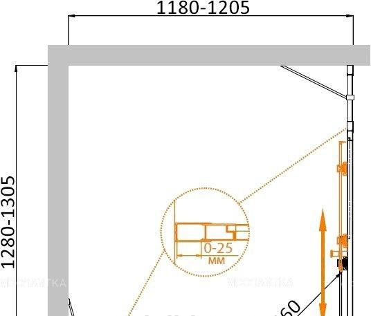 Душевой уголок - Cezares, Molveno, 120x130x195 см, MOLVENO-AH-22-130/120-P-Cr