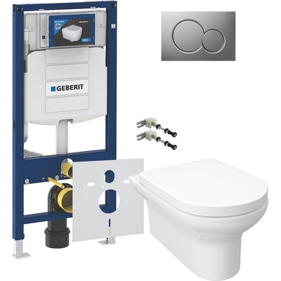 Geberit без коллекции, Унитаз подвесной с инсталляцией и кнопкой, PN48421BC