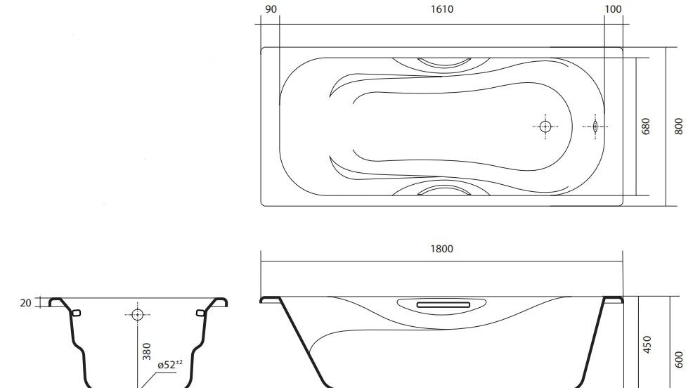 Aquatek Гамма, Чугунная ванна, AQ8080FH-00