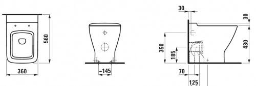 Laufen Palace, Унитаз приставной, 8.2370.1.000.000.1