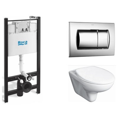 Roca Mateo, Унитаз подвесной с инсталляцией и кнопкой, 893100010