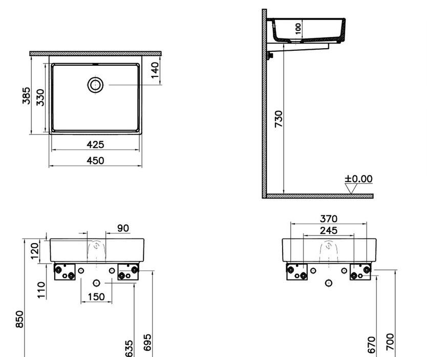 Vitra ArchiPlan, Раковина, 7403B003-0012