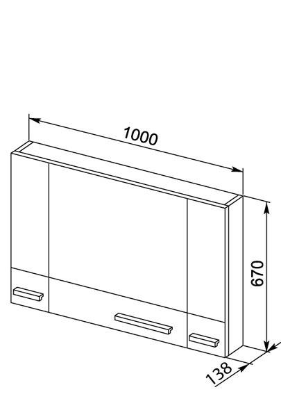 Aquanet Нота, Шкаф-зеркало, 00165372