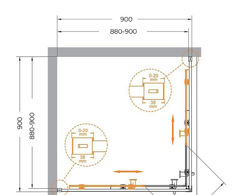 Душевой уголок - Cezares, Relax 304, 90x90x200 см, RELAX-304-A-2-90-C-BORO