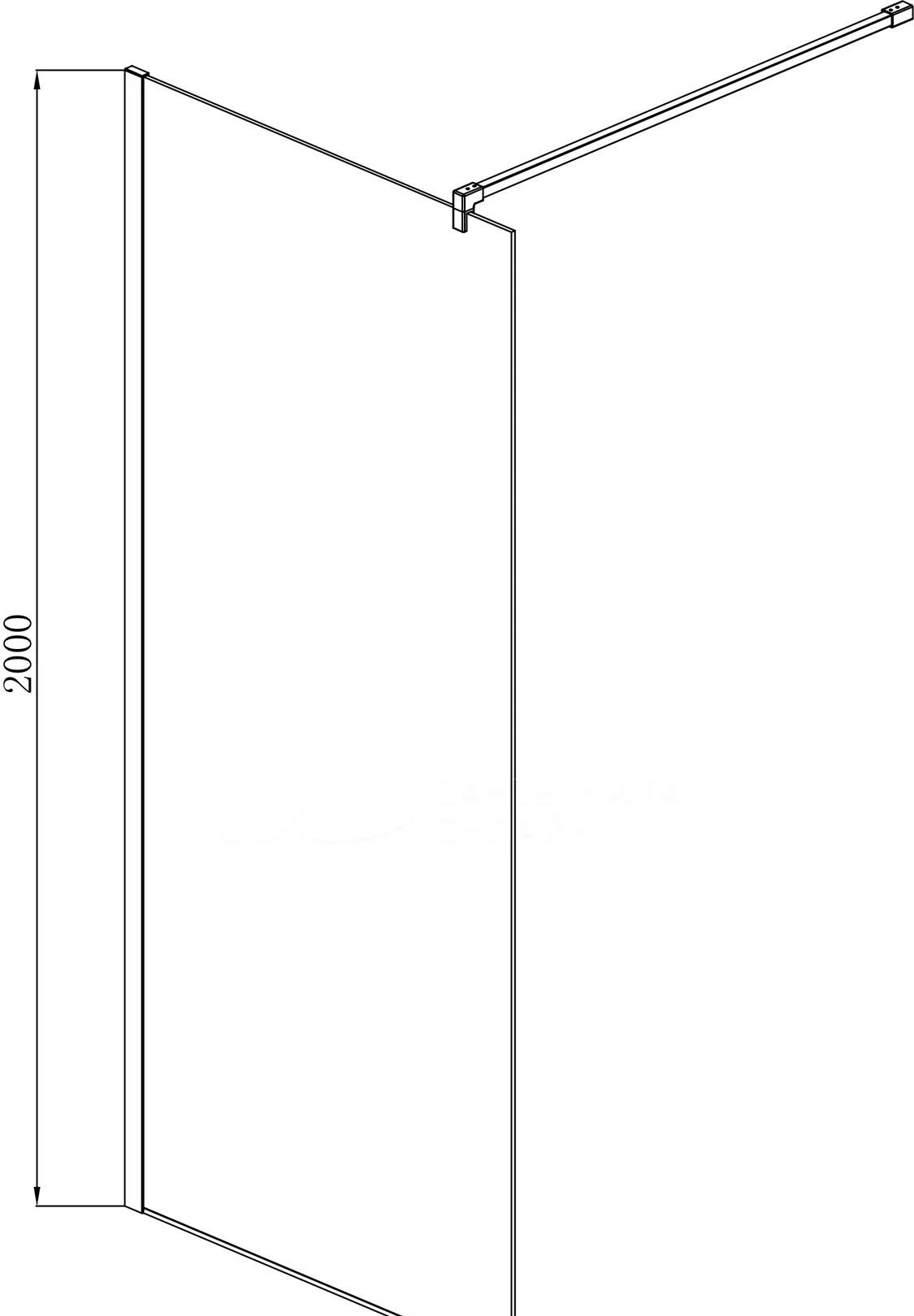 Душевая перегородка - Aquatek, без коллекции, 120x200 см, AQ WIW 12020BL