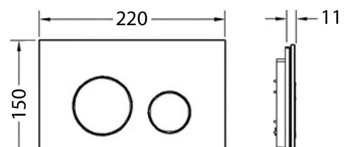 Кнопка смыва - Tece, Loop, 1.1x22x15 см, 9240657