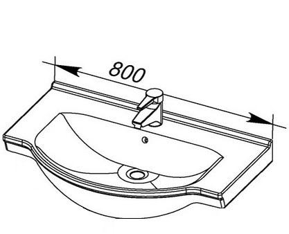 Раковина - Aquanet, Аква, 49x80x16 см, 1A70573KRD010