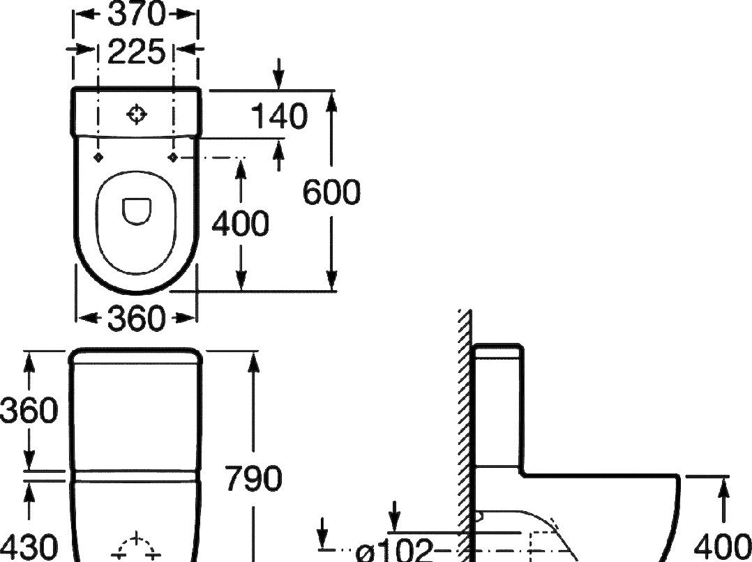 Roca Meridian, Унитаз компакт, 341242000+342248000