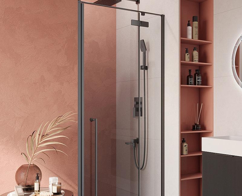 Душевой уголок - Cezares, Liner, 90x90x195 см, LINER-A-1-90-C-NERO-R