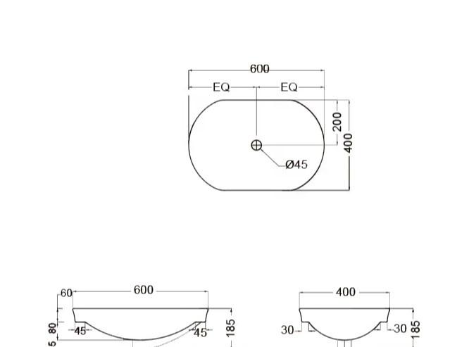 Раковина - Jaquar, Solo, 40x60x18.5 см, SLS-WHT-6601