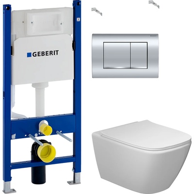 Geberit без коллекции, Унитаз подвесной с инсталляцией и кнопкой, GIU100MBS