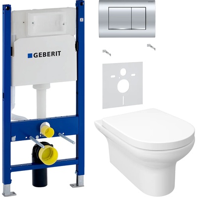 Geberit без коллекции, Унитаз подвесной с инсталляцией и кнопкой, 97.4411S.05.12M