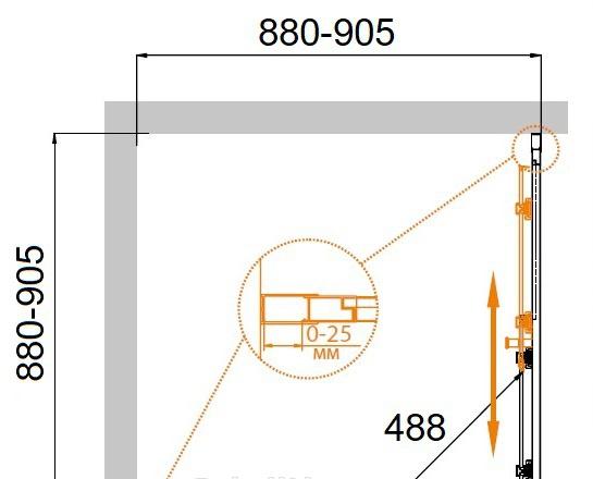 Душевой уголок - Cezares, Molveno, 90x90x190 см, MOLVENO-A-2-90-C-Cr-IV