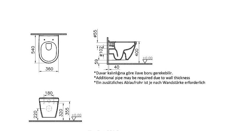 Vitra S50, Унитаз подвесной, 5956B003-0101