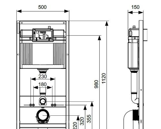 Система инсталляции (комплект) - Tece, TECEbase 2.0, 16x50x112 см, K440920/К447920