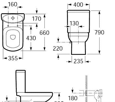 Roca Dama Senso, Унитаз компакт, 342517000