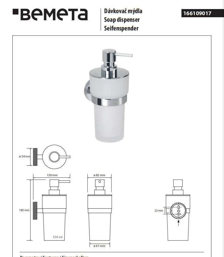 Bemeta Stella, Дозатор для жидкого мыла, 166109017