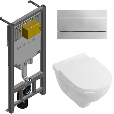 Villeroy&Boch O.Novo, Унитаз подвесной с инсталляцией и кнопкой, 45510900A1