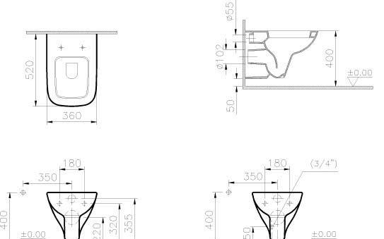 Vitra S20 Rim-Ex, Унитаз подвесной, 7741B003-0075 / 5741B003-0075