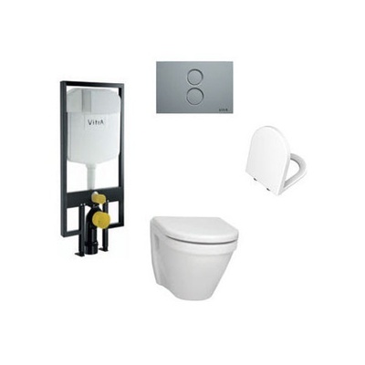 Vitra S50, Унитаз подвесной с инсталляцией и кнопкой, 9003B003-7201