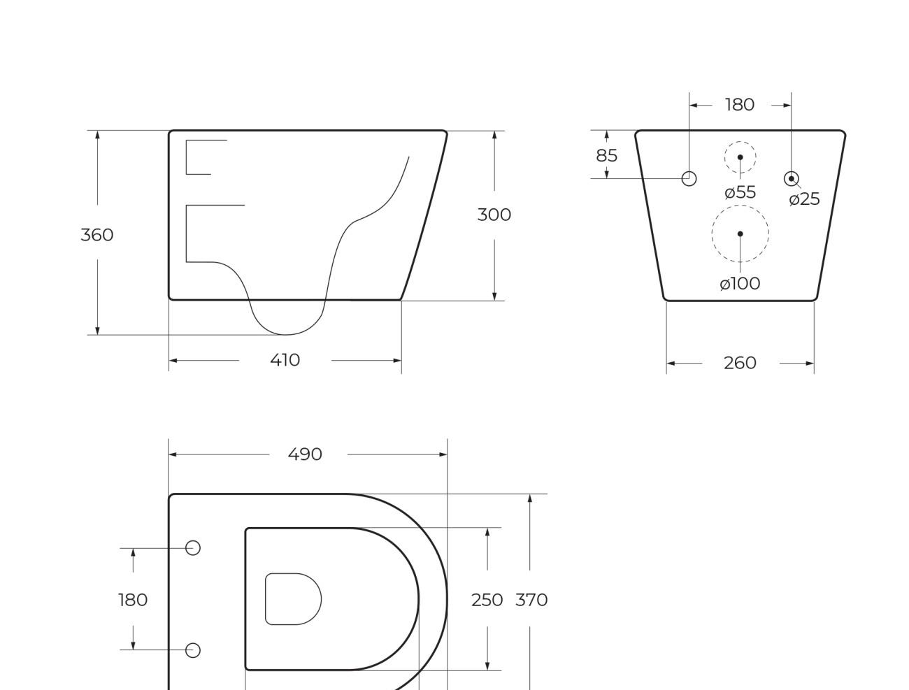 Cezares Liner, Унитаз приставной, CZR-38083-49-TH-TOR/SC