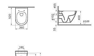 Vitra S50, Унитаз подвесной, 7740B003-0075