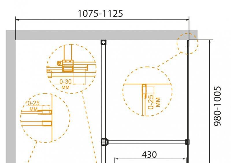 Душевой уголок - Cezares, Stream, 110x100x195 см, STREAM-AH-1-110/100-C-Cr