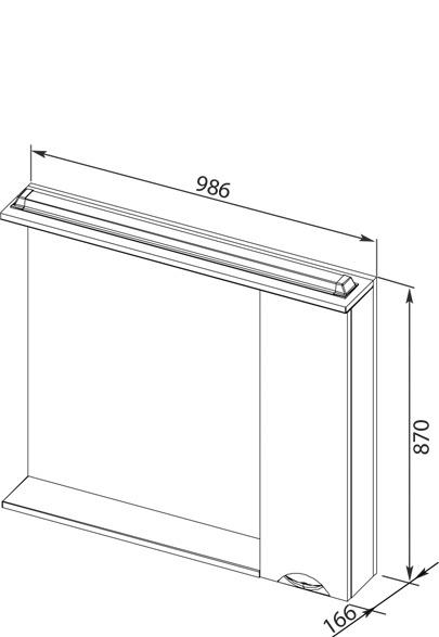 Aquanet Гретта, Шкаф-зеркало, 00173996