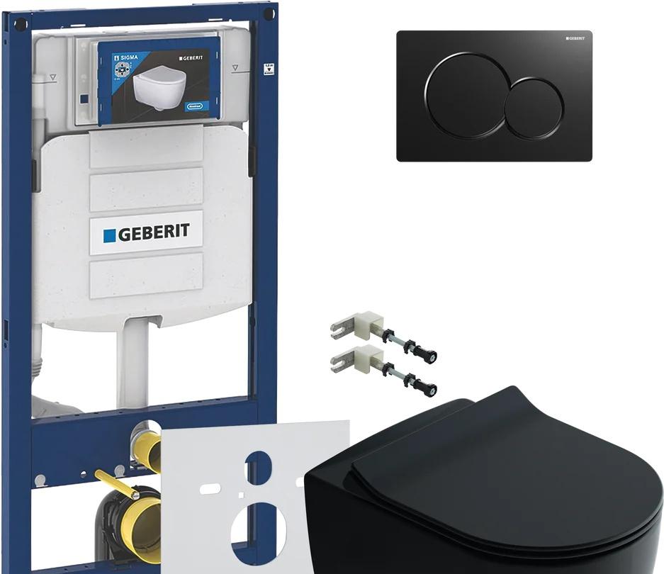 Geberit без коллекции, Унитаз подвесной с инсталляцией и кнопкой, BB051CHR